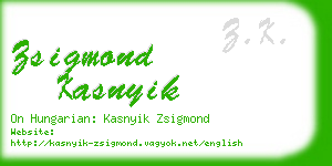 zsigmond kasnyik business card